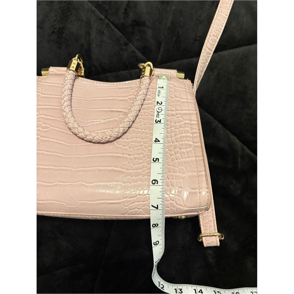 CLEARANCE-Pre-loved bebe Pale Purple Croc-Embossed Top-Handle Satchel/Crossbody - Picture 12 of 13